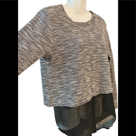 Michael Stars Tweed Chiffon Top - Picture 2 of 7